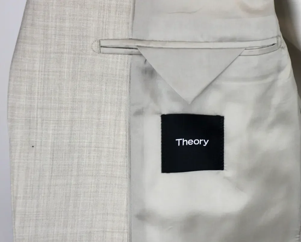 Theory Suit 38 R Mens Chambers Mayer Sand Beige Weave Slim Fit Wool New Tailor 2